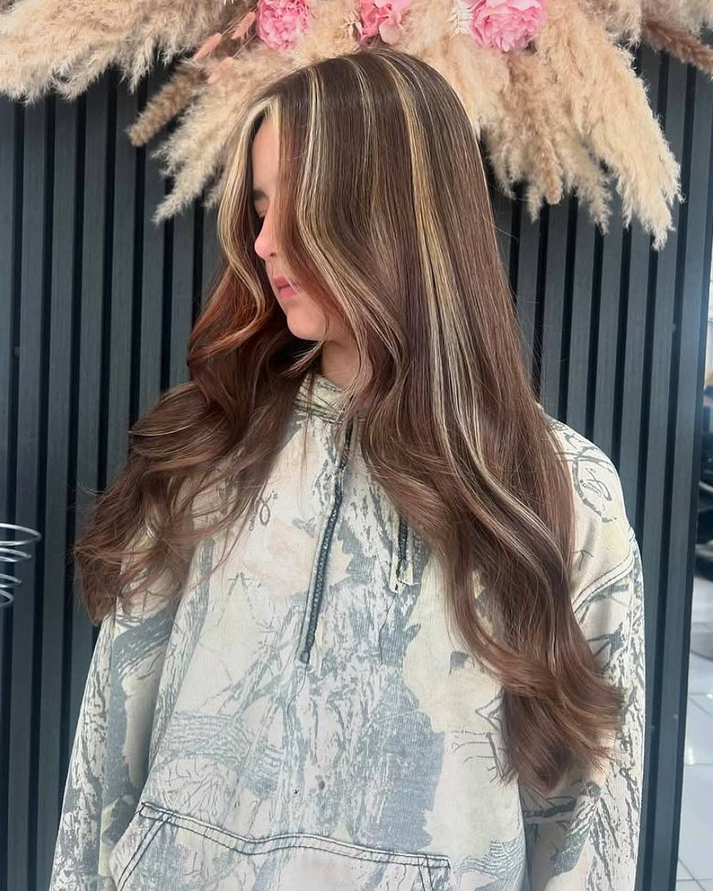 Rich Chocolate Waves with Bold Caramel Highlights