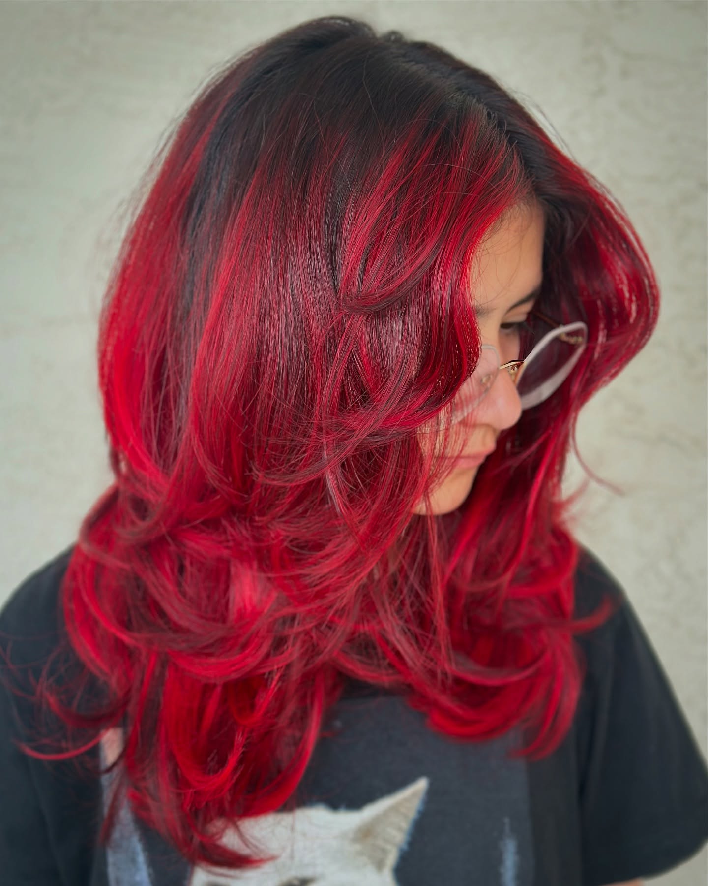 Rich Crimson Waves with Graduated Layers