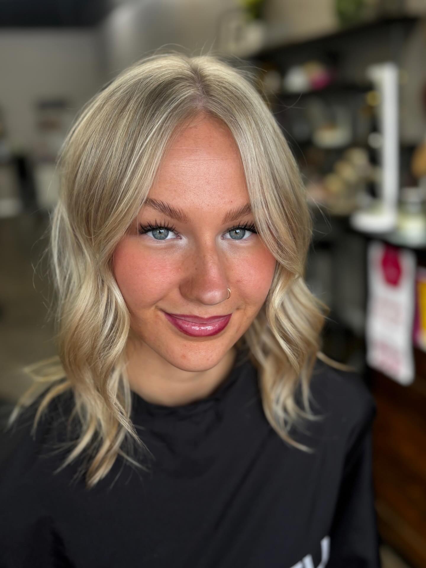 Soft Silver Blonde Waves with Layered Texture