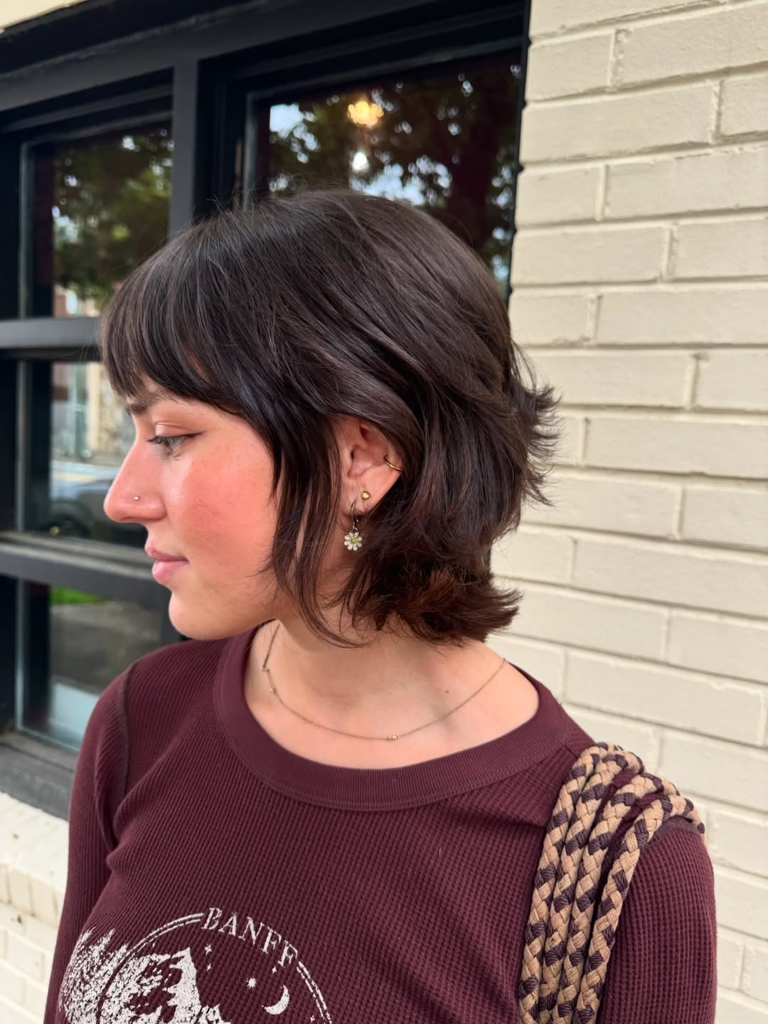 Softly Tapered Brunette Bob with Delicate Waves