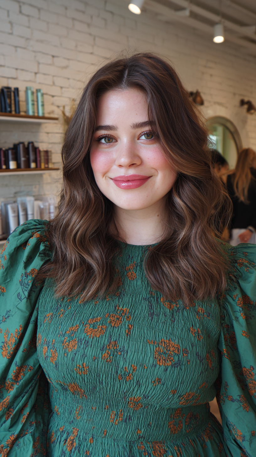 Softly Textured Mid-Length Wavy Cut with Subtle Layers