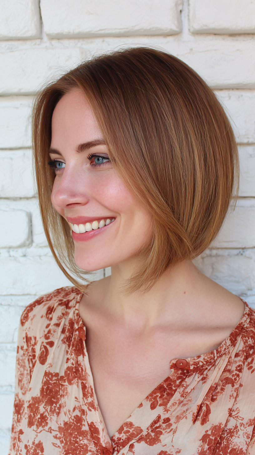 Stylish Blunt Cut with Subtle Face-Framing Layers