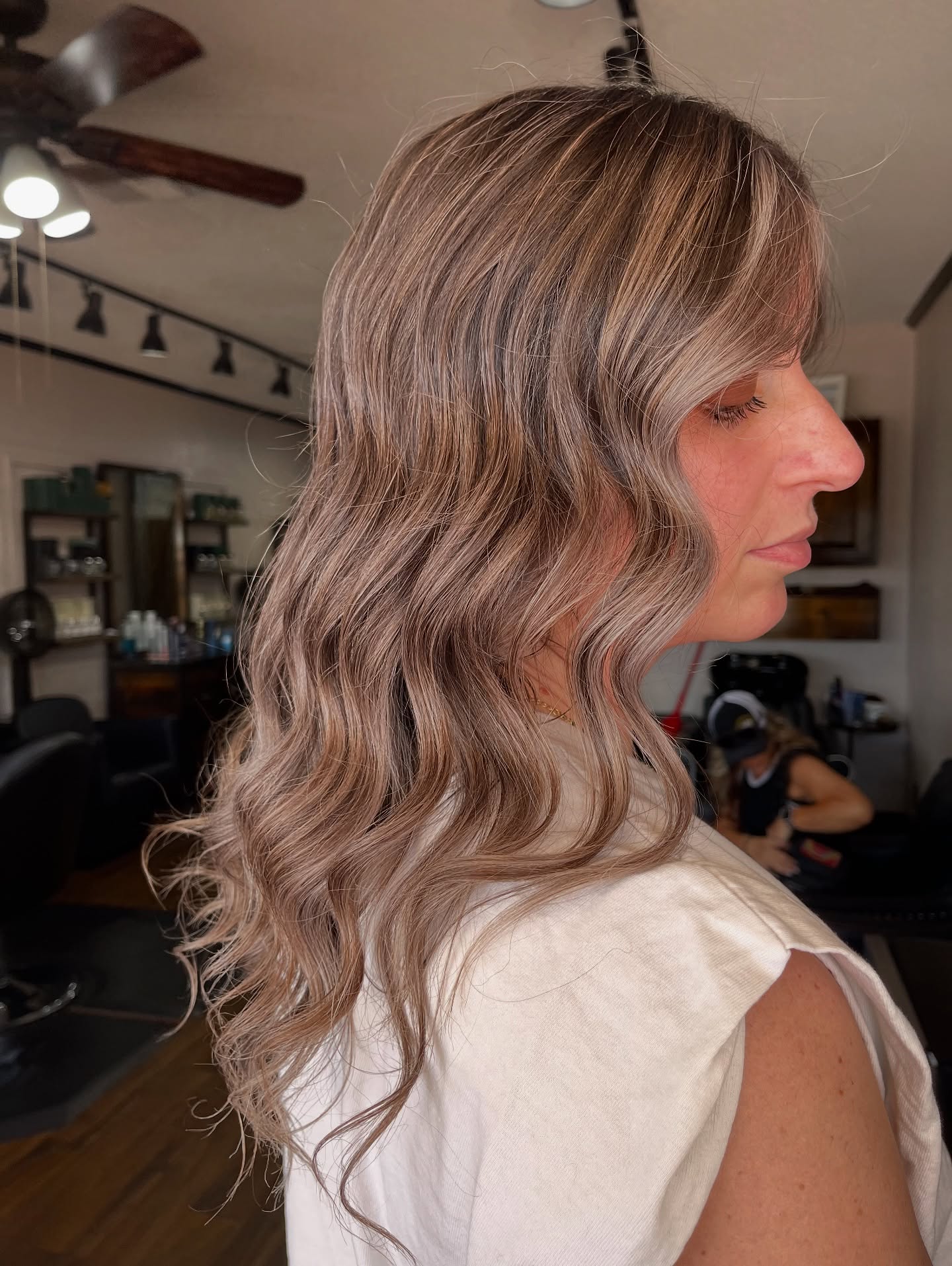 Subtle Ash Blonde Waves with Soft Layers