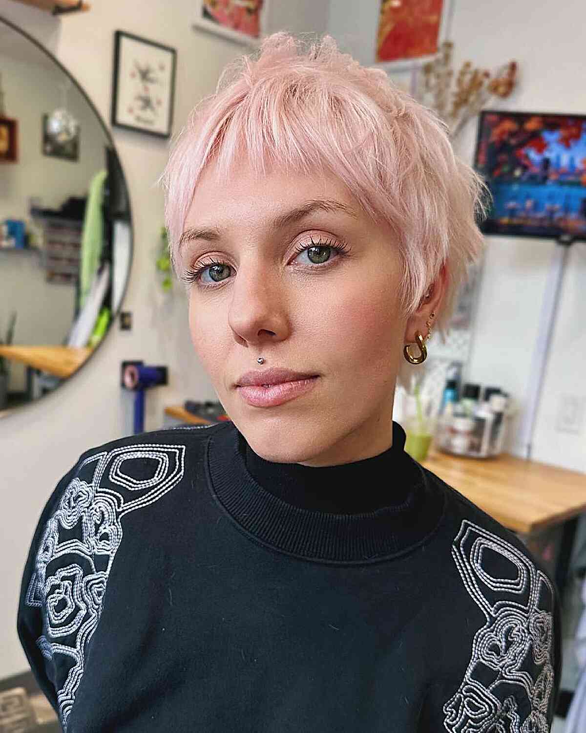 Textured Short Shaggy Pixie Cut