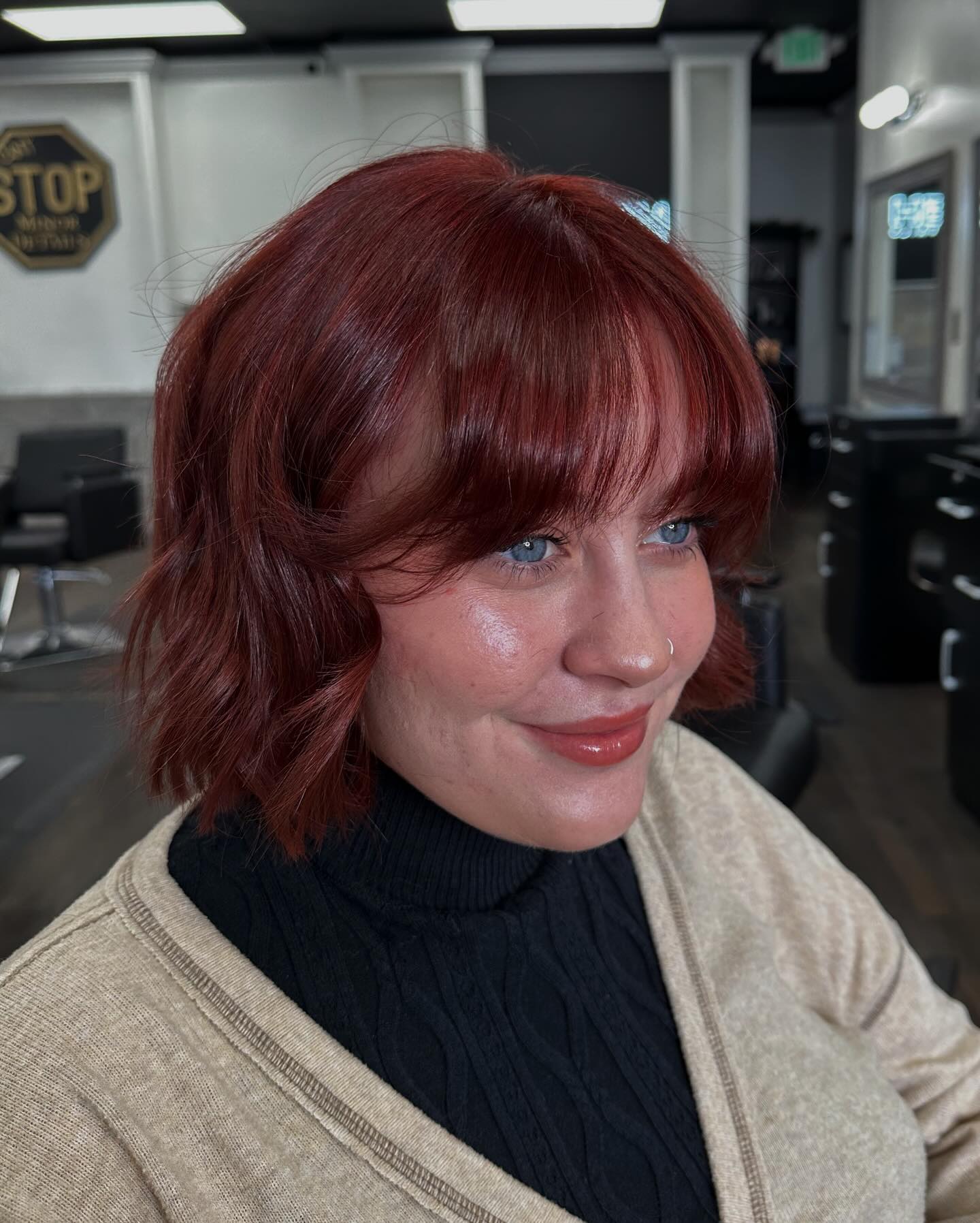 Vibrant Copper Bob with Soft Waves