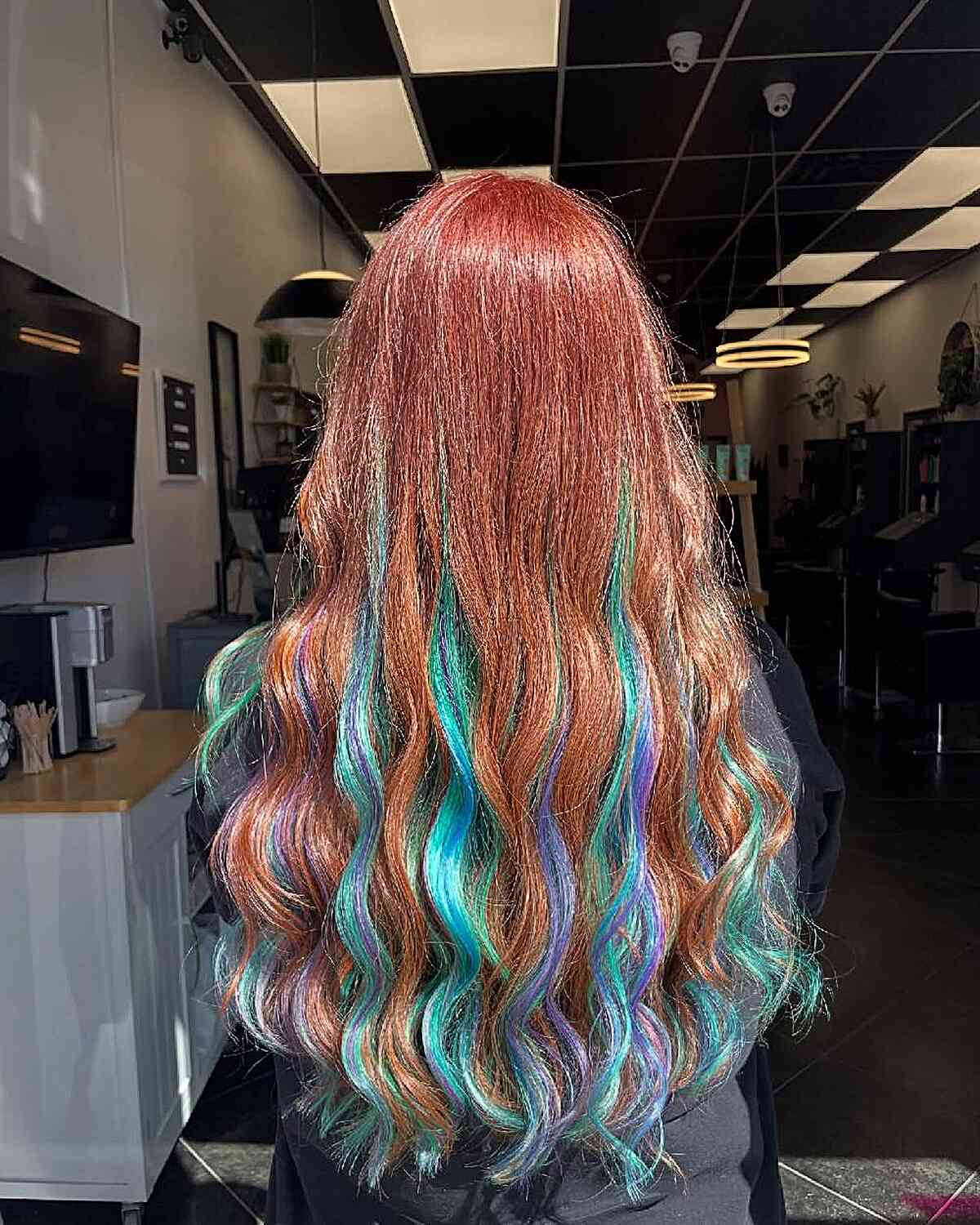 Vibrant Mermaid Waves with Colorful Highlights