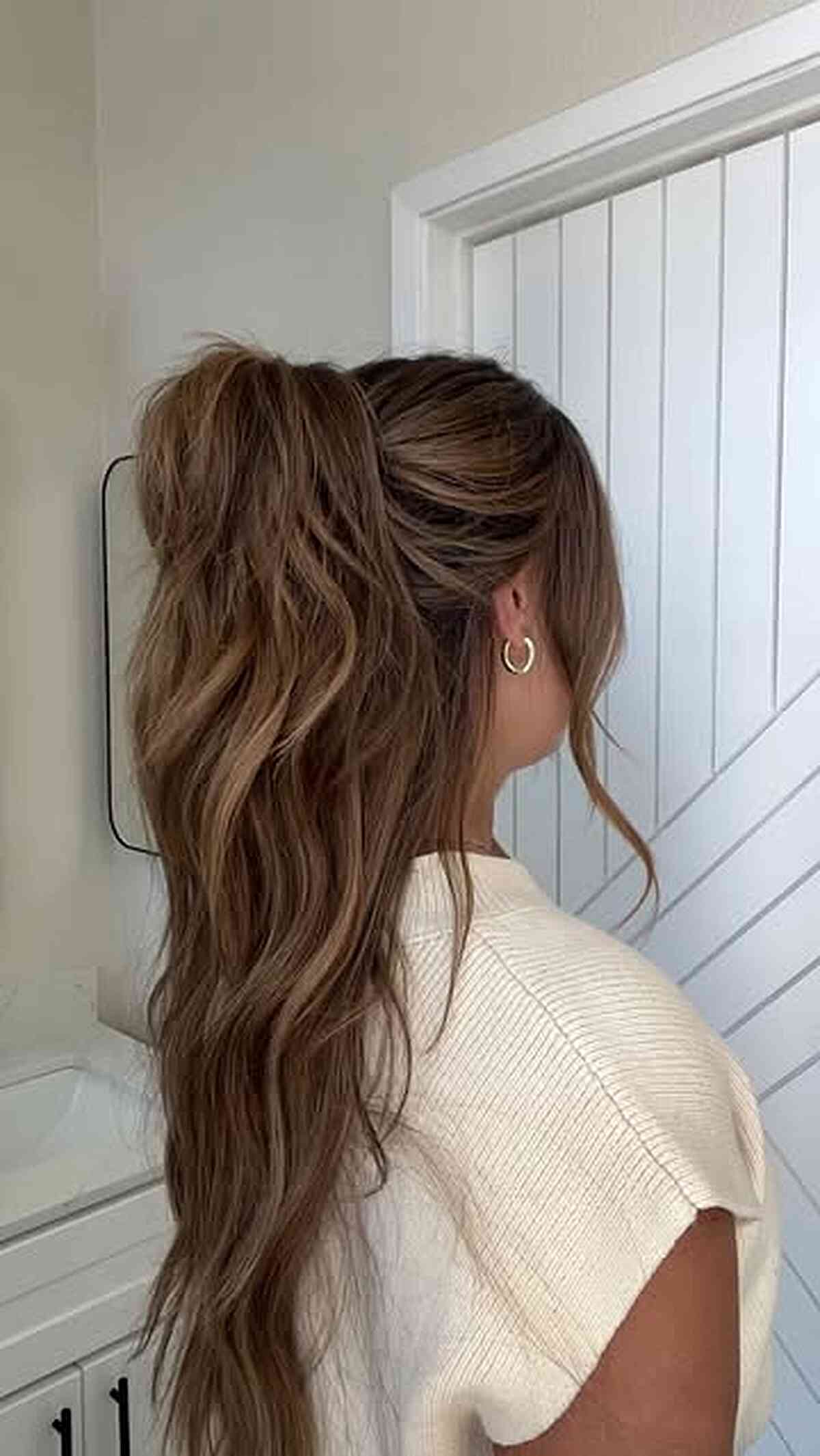 Wavy Half Up Half Down Hairstyle