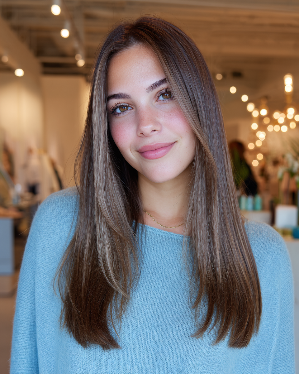 Chic Long Sleek Cut with Subtle Highlights