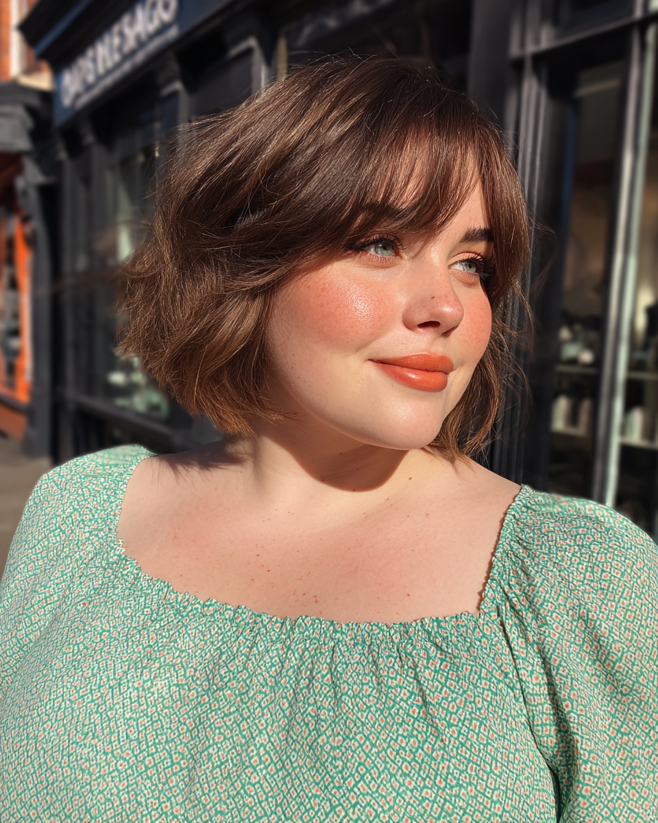 Chic Textured Bob with Soft Bangs
