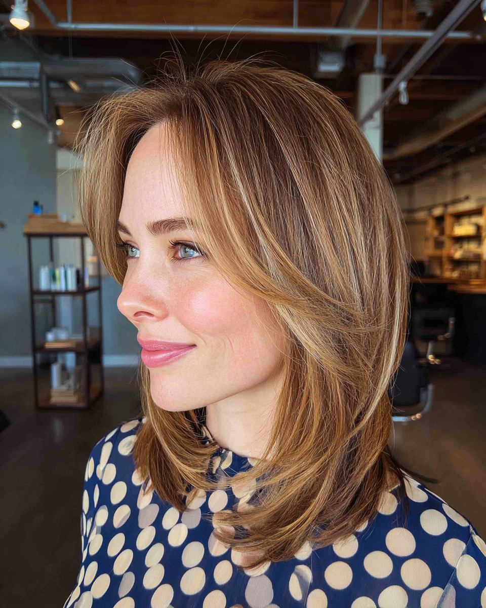 Chic Textured Long Layers with Subtle Highlights