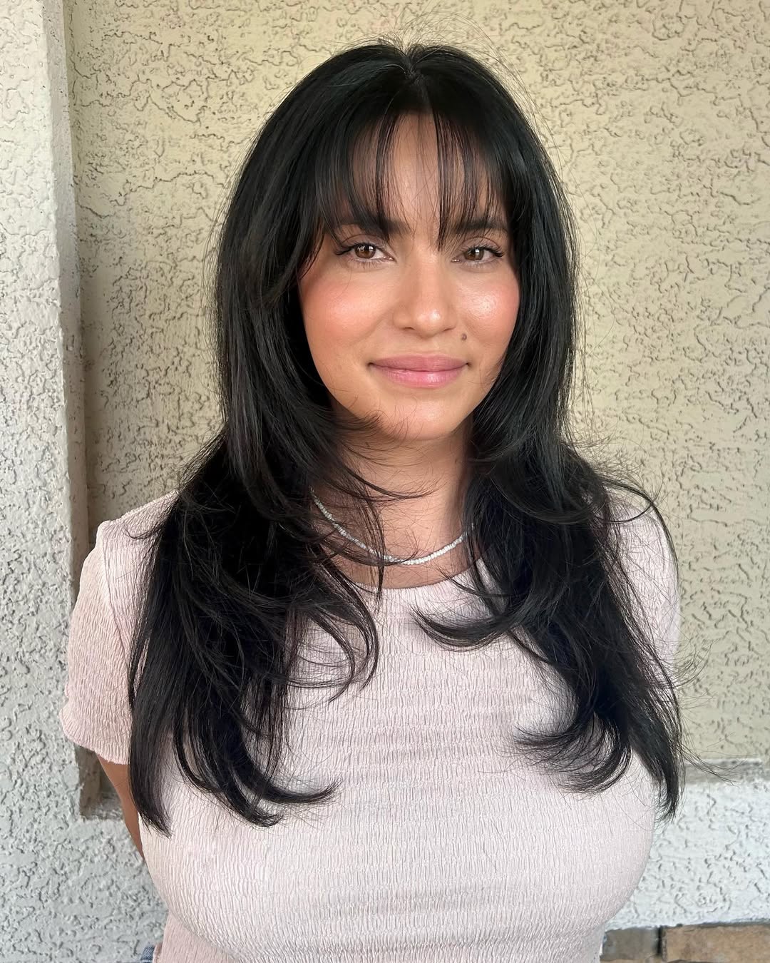 Cascatas clássicas de ébano com franja desfiada