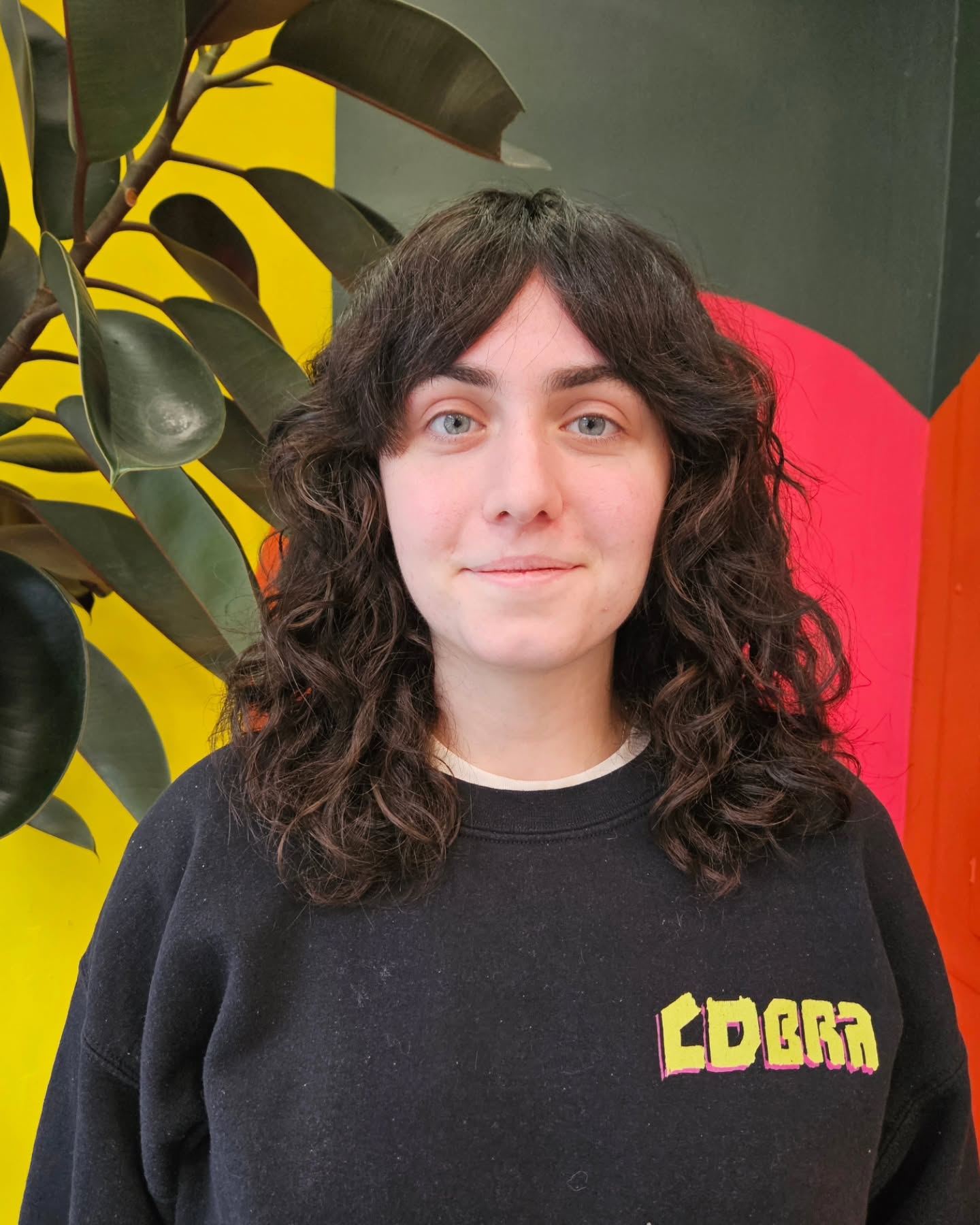 Natural Curly Shag with Subtle Highlights