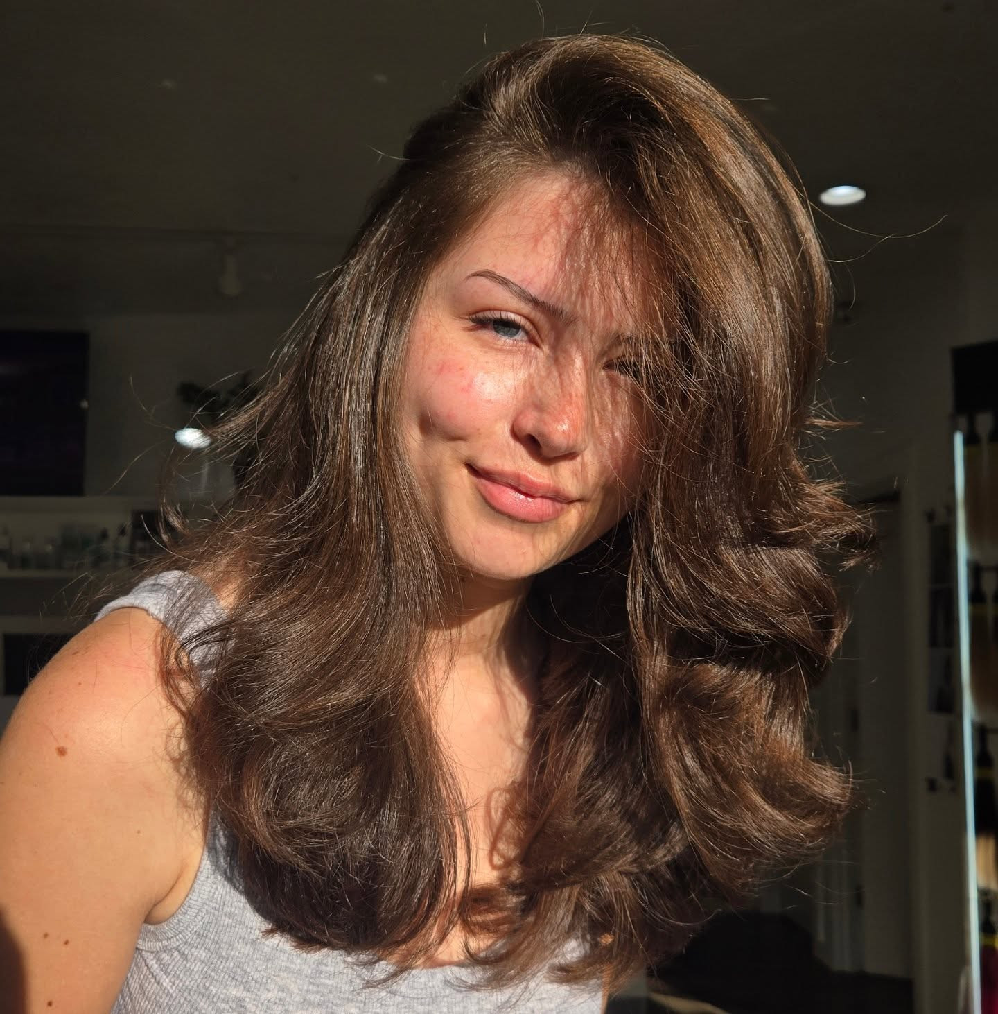 Radiant Sunlit Chestnut Curls