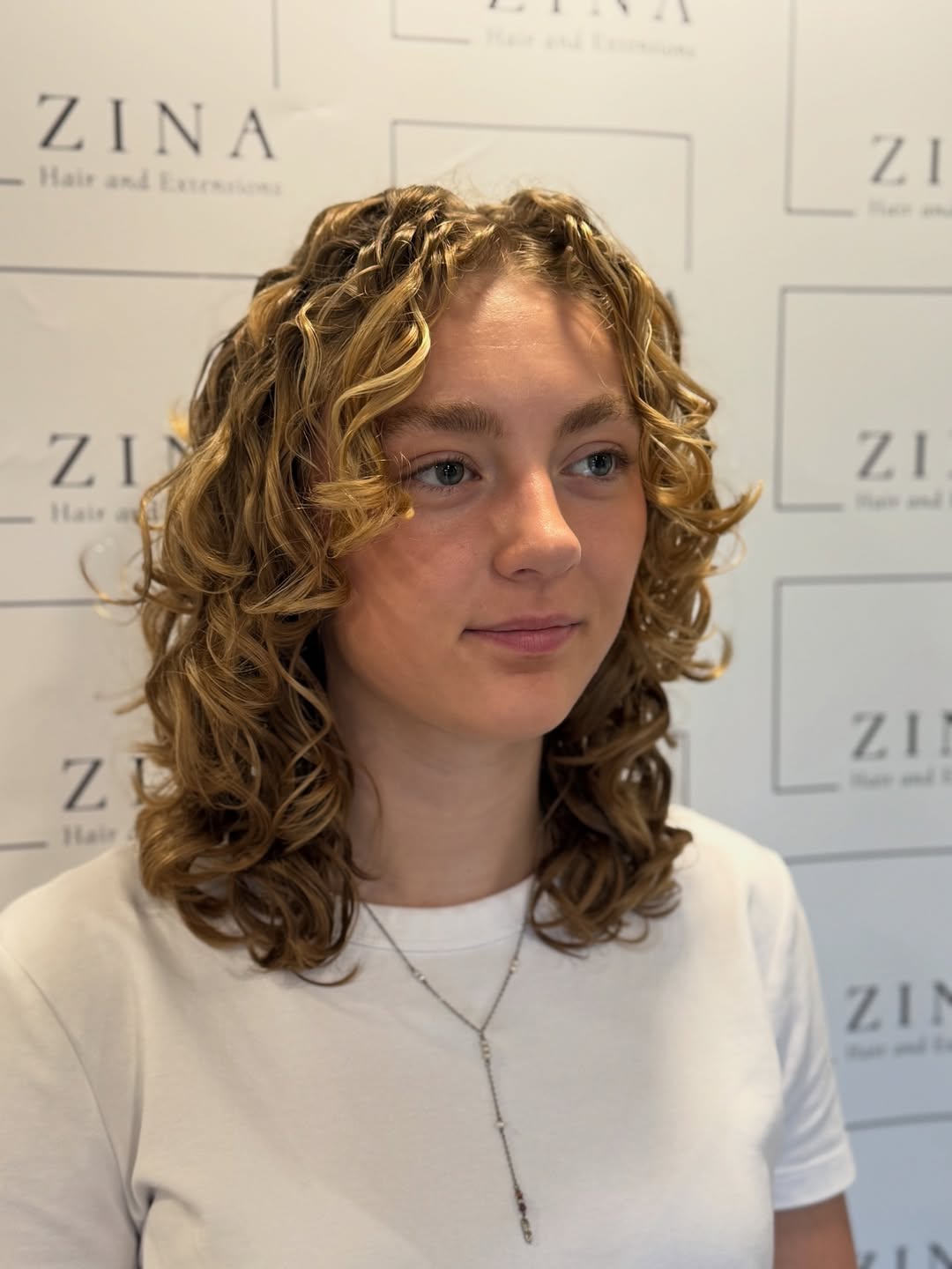 Subtle Golden Balayage on Natural Curls