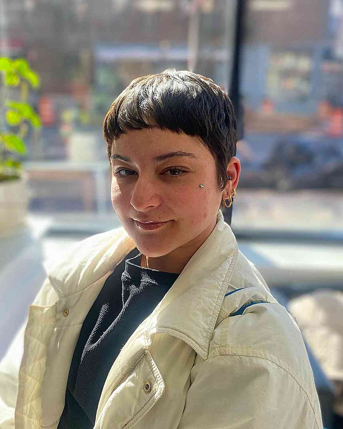 Textured Short Pixie Cut with Soft Fringe