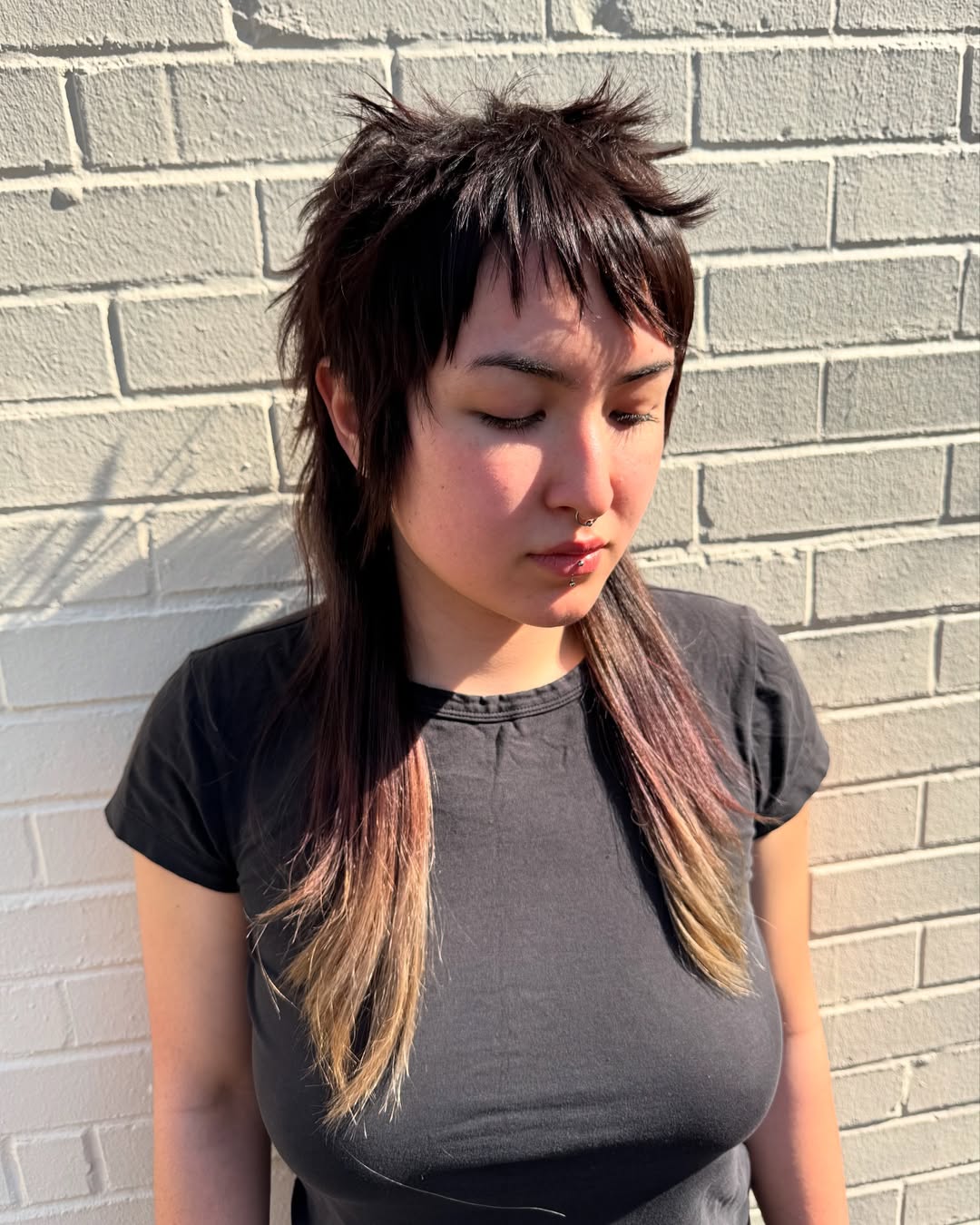 Textured Two-Tone Chop with Peek-a-Boo Bangs