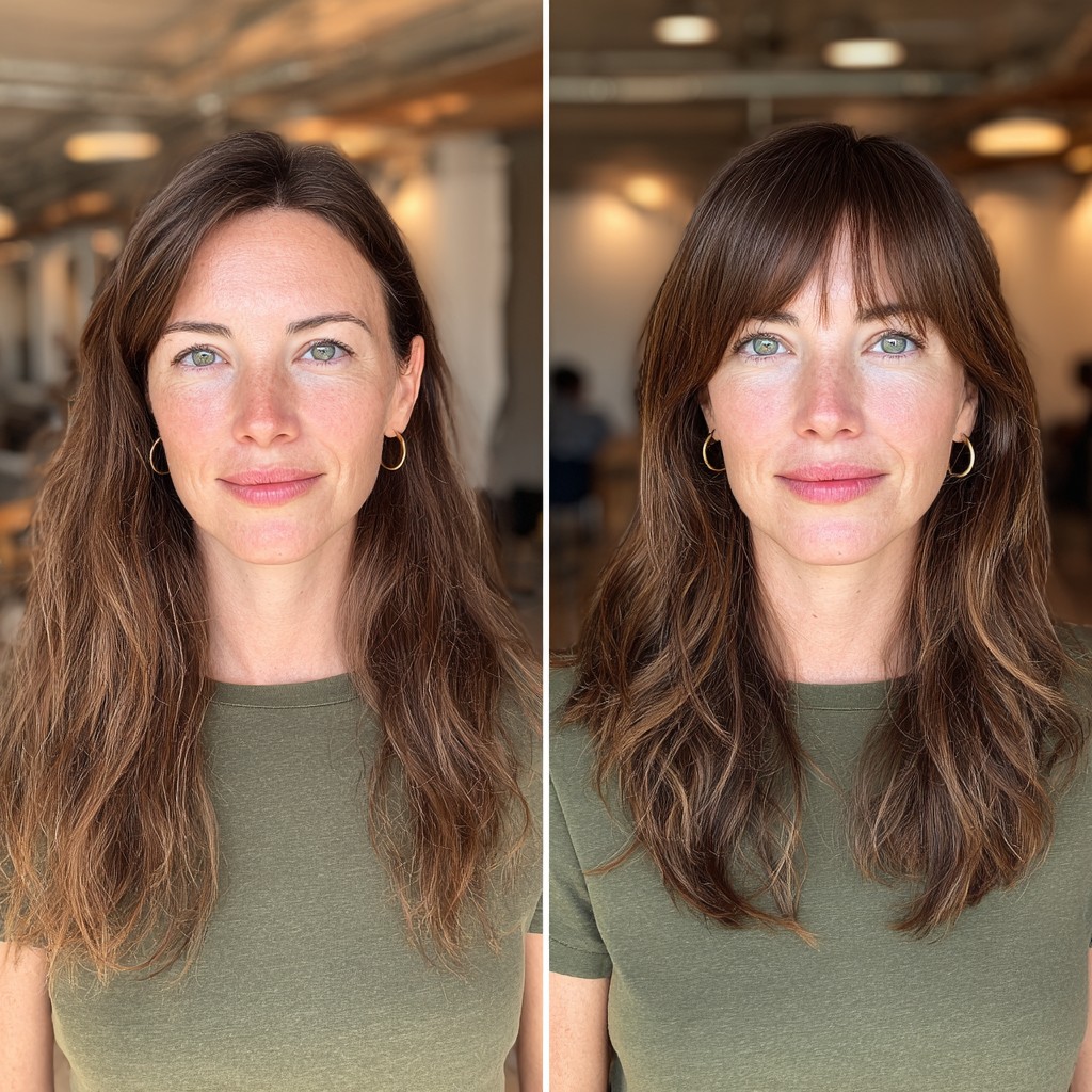 Transformative Mid-Length Cut with Face-Framing Layers