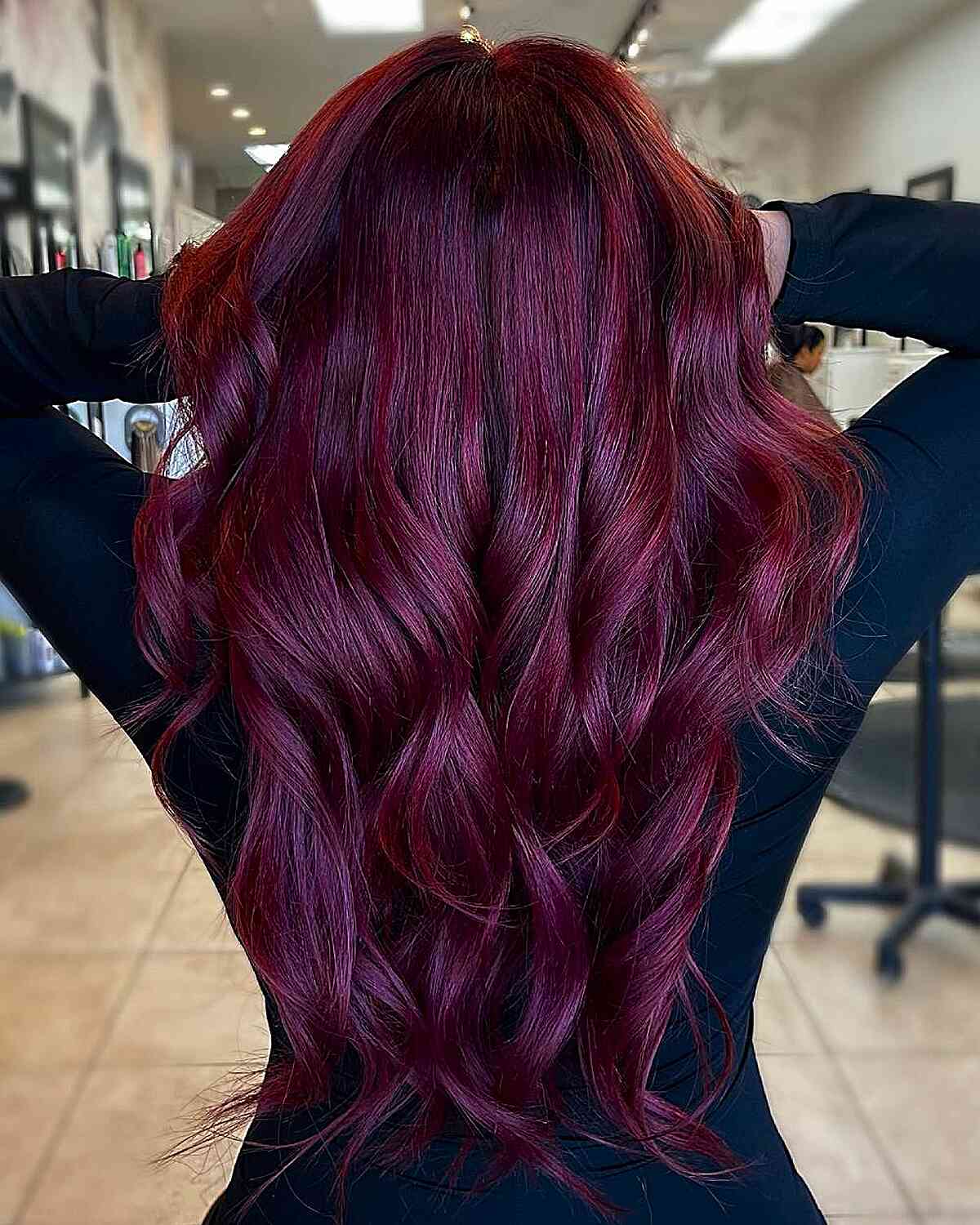 Vibrant Burgundy Long Waves