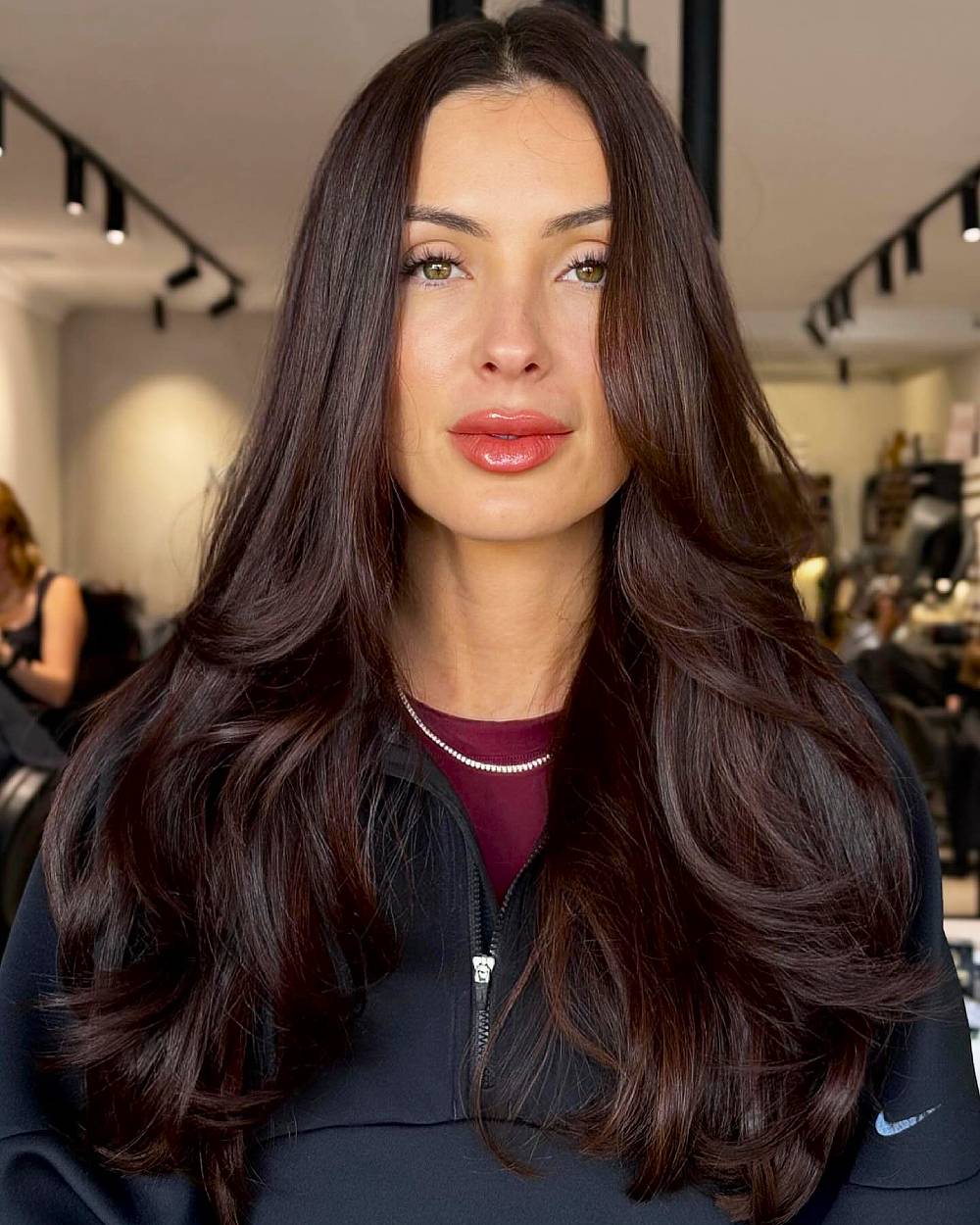 Plush Cherry Chocolate Waves with a Lustrous Finish