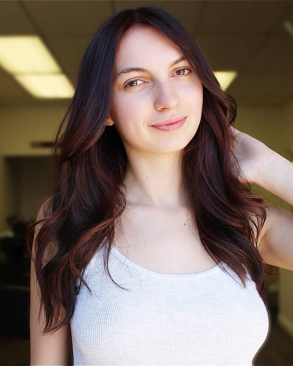 Subtle Cherry Chocolate Cascade with Natural Waves