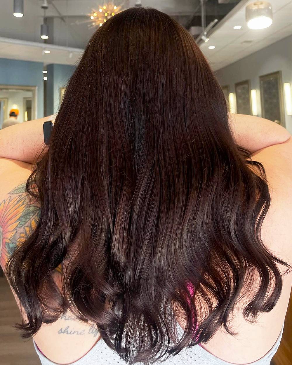 Sumptuous Cherry Chocolate Waves with Feathered Ends