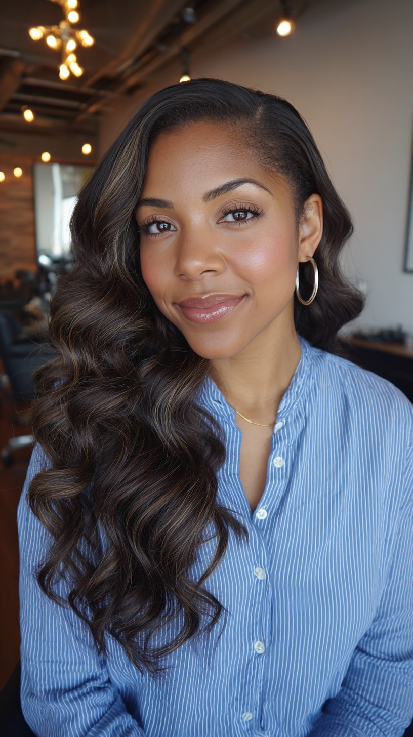 Glossy Chestnut Waves with Smooth Transition