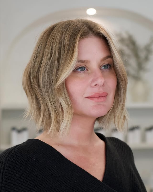 Soft Golden Blonde Bob with Natural Flow