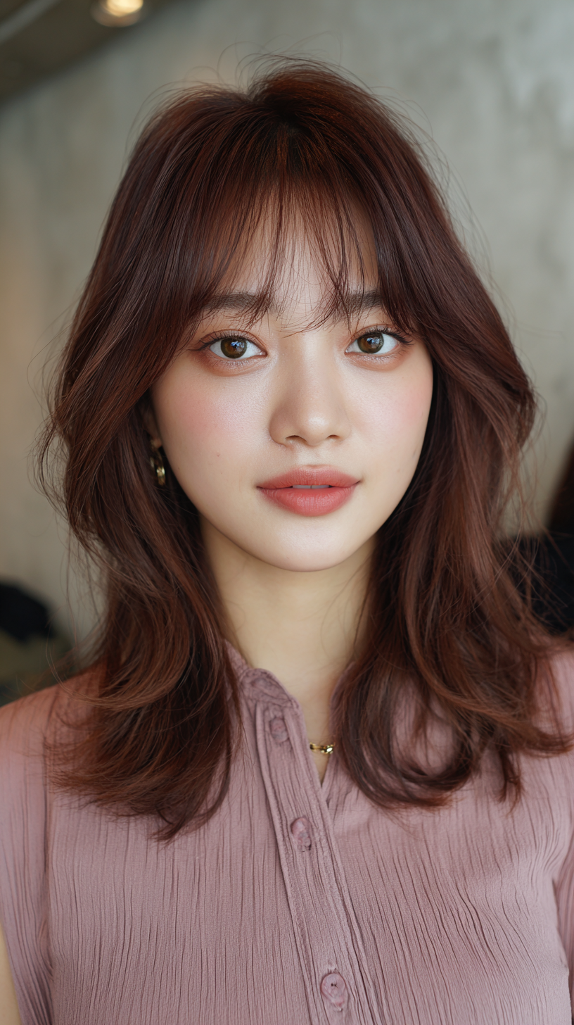 Chic Layered Cut with Soft Bangs