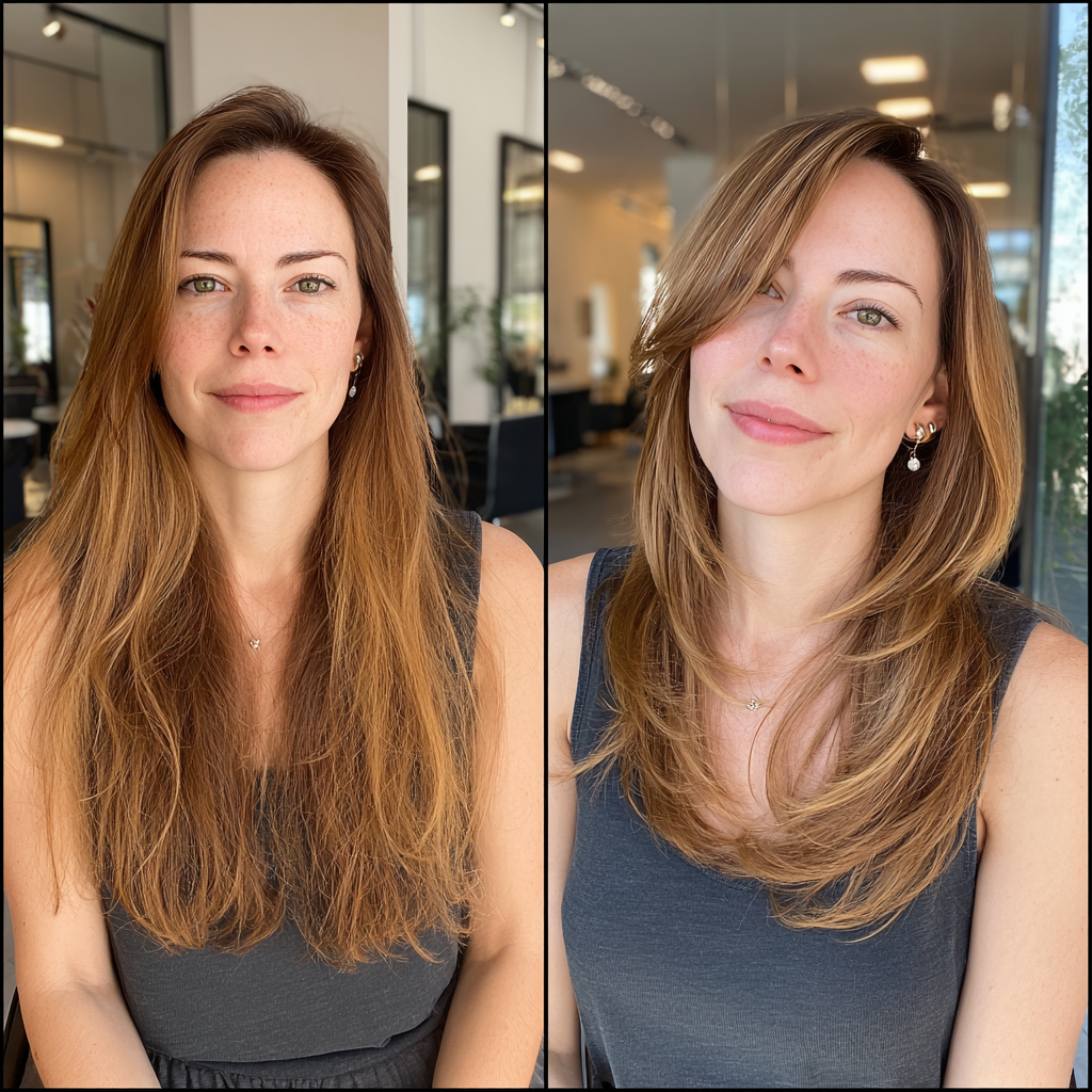 Chic Long Feathered Layers with Subtle Highlights