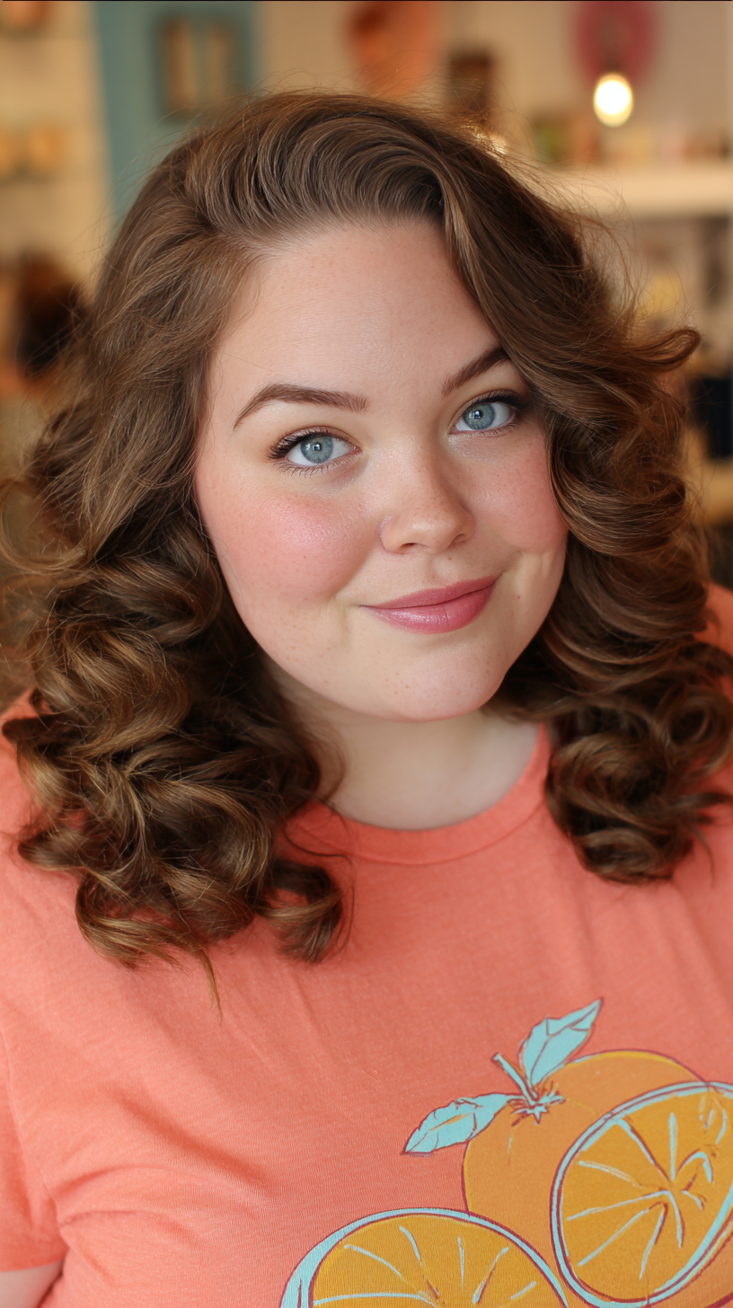 Classic Medium Length Voluminous Curly Cut