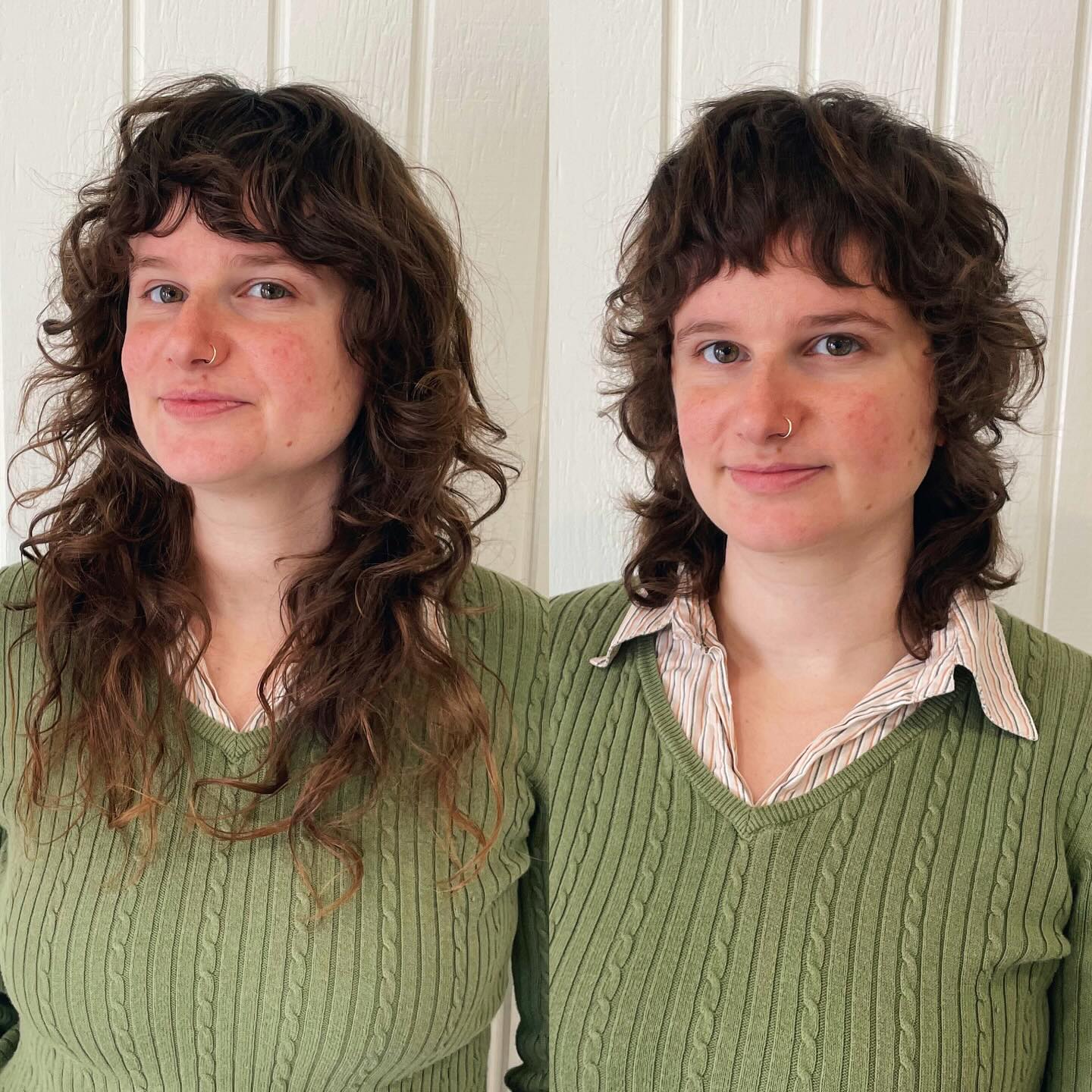 Curly Chestnut Shag with Natural Fringe