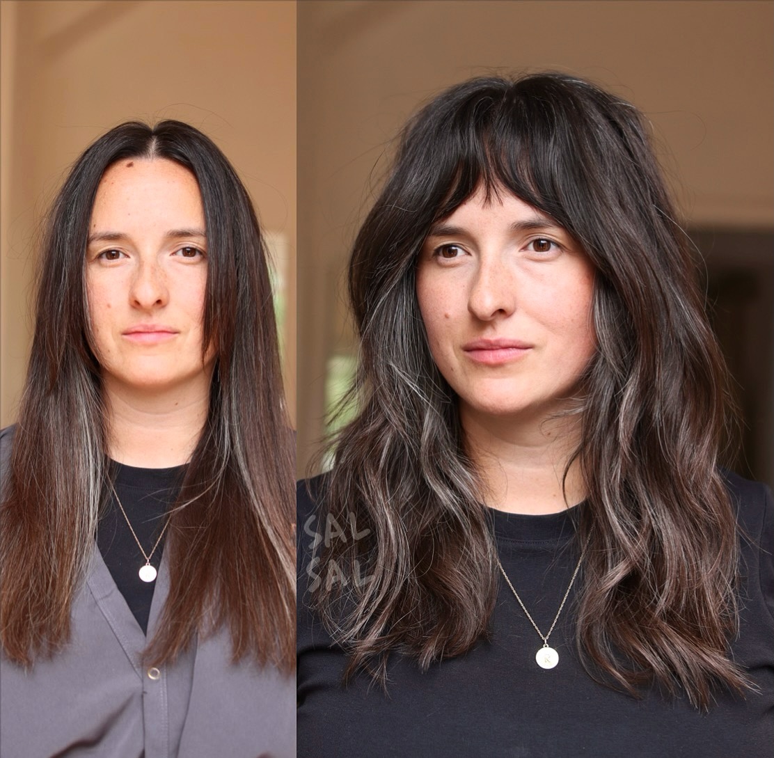 Dynamic Brunette Transformation with Textured Fringe