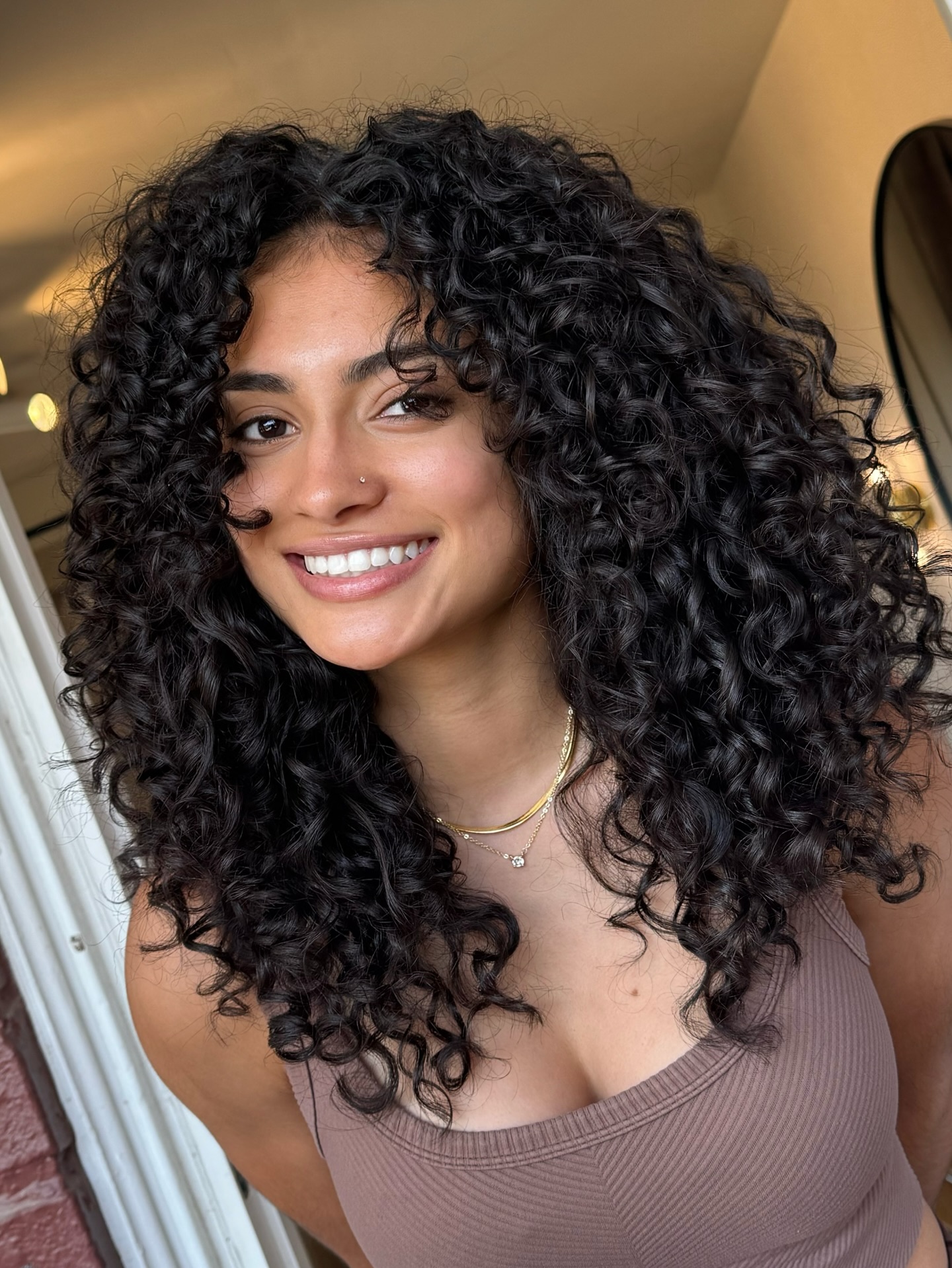 Glamorous Full-Body Dark Curls with Natural Shine