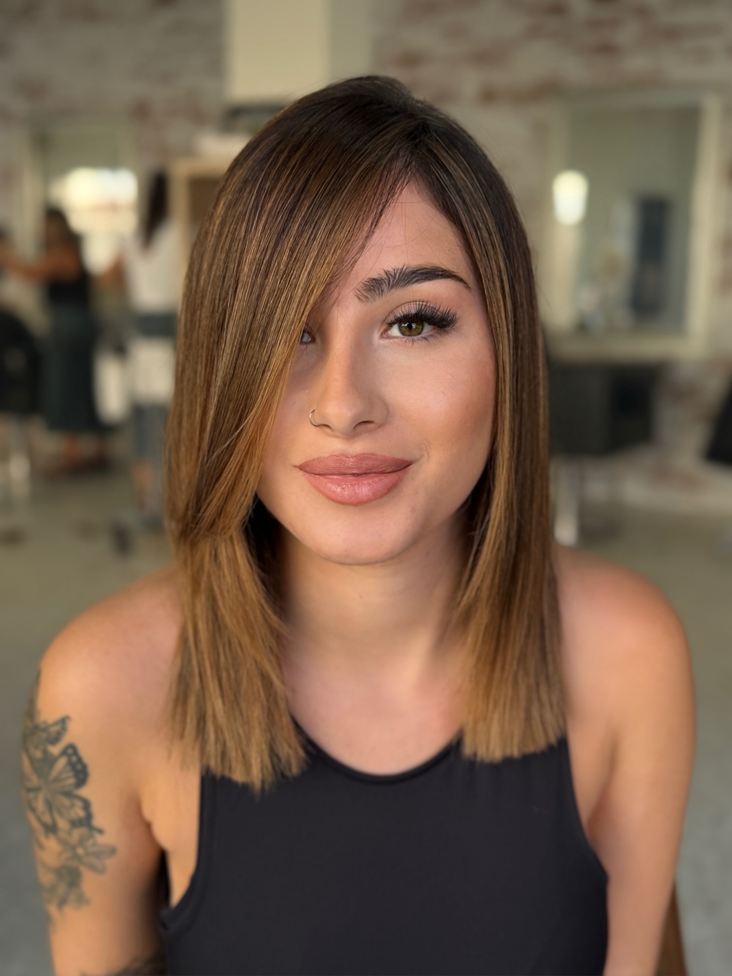 Glossy Chestnut Angled Bob