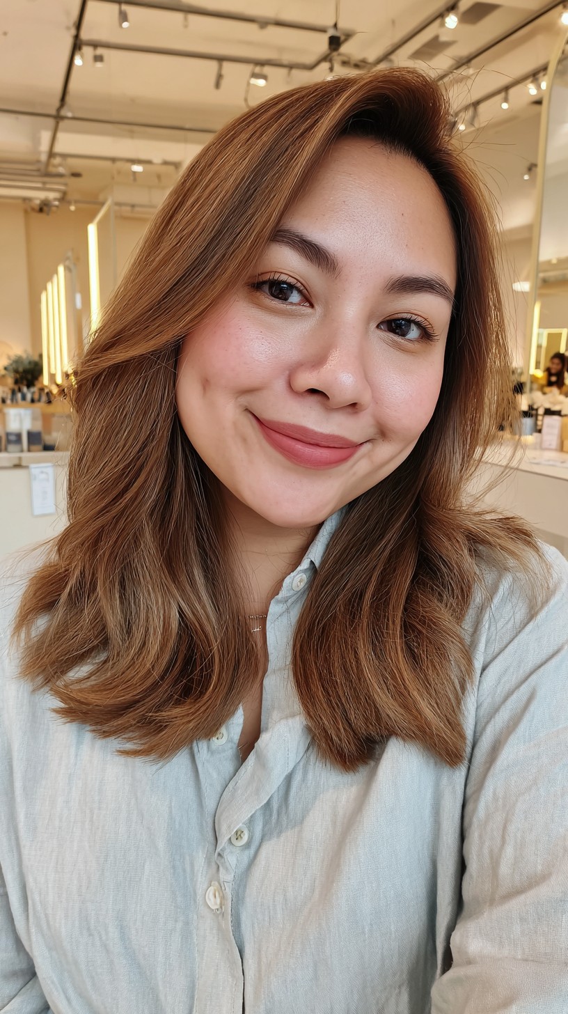 Golden Caramel Waves with Face-Framing Highlights