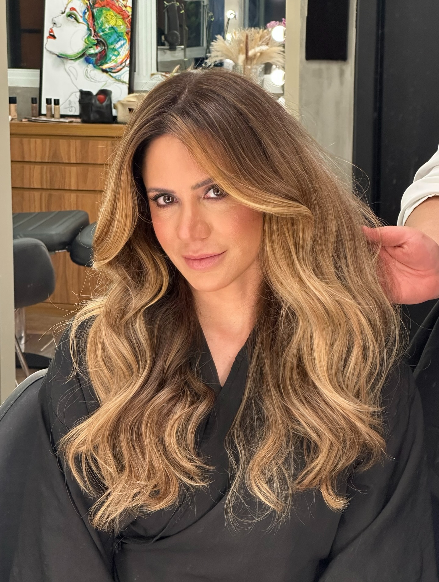 Luminous Golden Waves with Soft Brown Roots