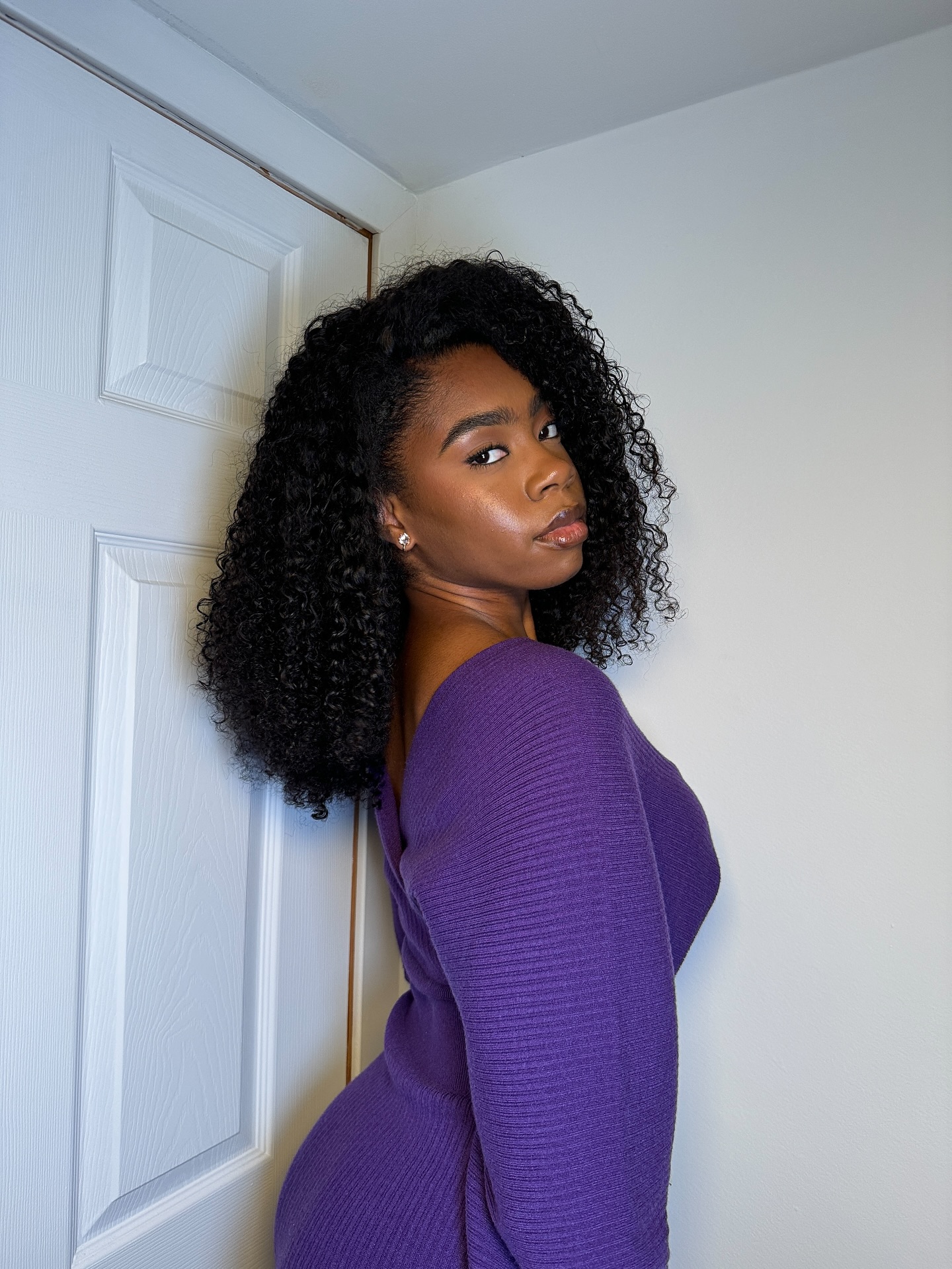 Luxuriant Black Curls with Natural Volume