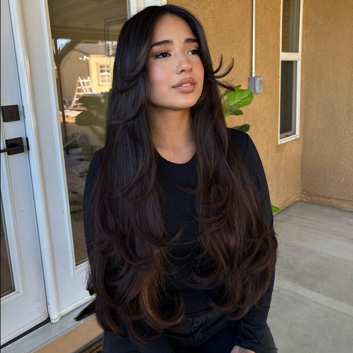 Luxurious Dark Chocolate Layers with Soft Feathering
