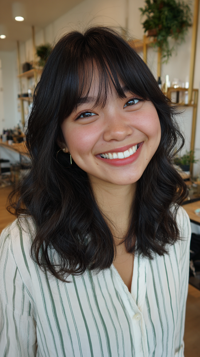 Playful Layered Cut with Wispy Bangs
