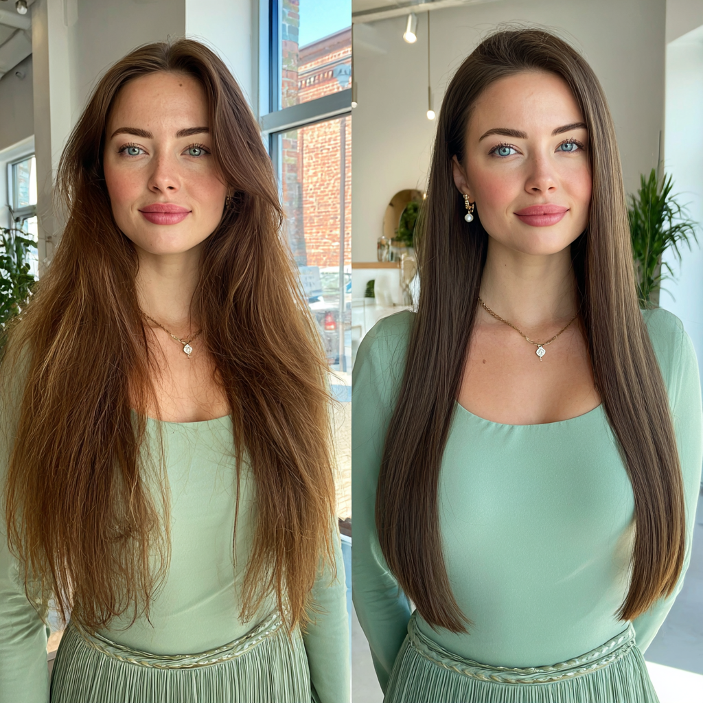 Silky Long Straight Cut with Subtle Layers