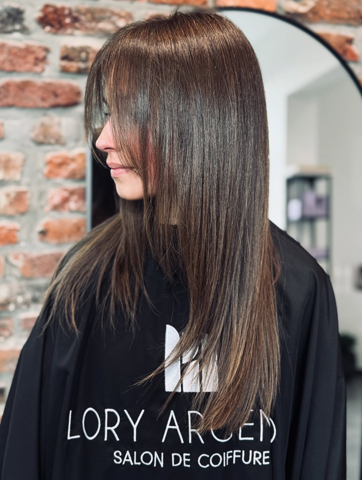 Sleek Chestnut Straight Cut with Natural Highlights