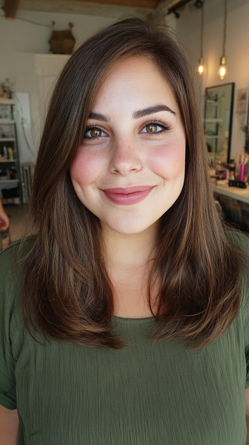 Sleek Medium Length Cut with Subtle Layers