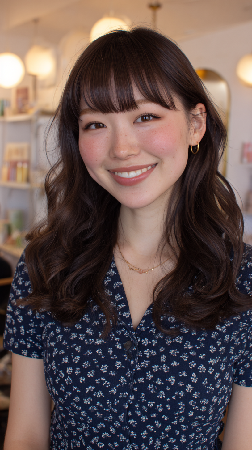 Soft Layered Waves with Gentle Bangs