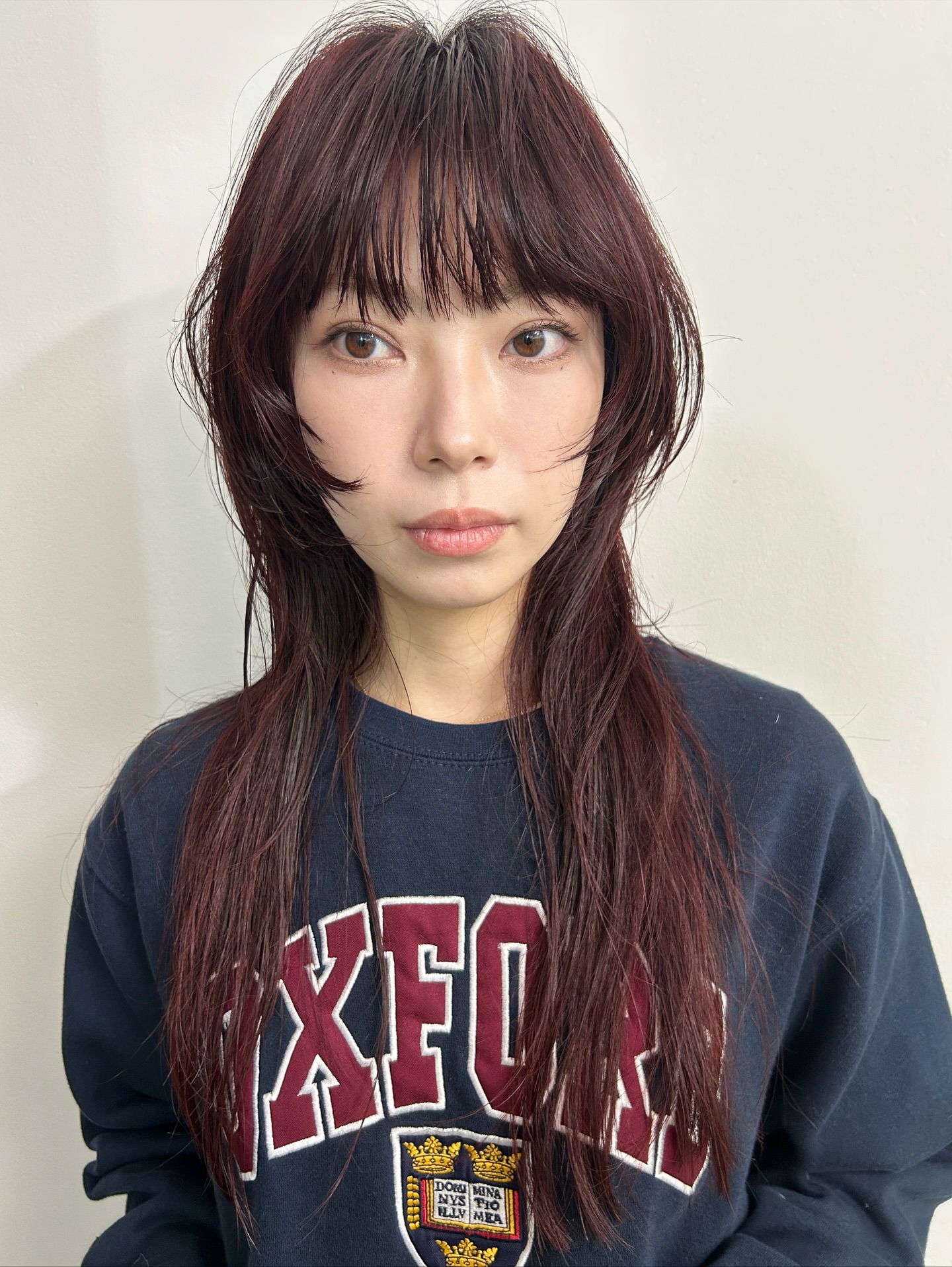 Textured Burgundy Fringe with Tousled Layers