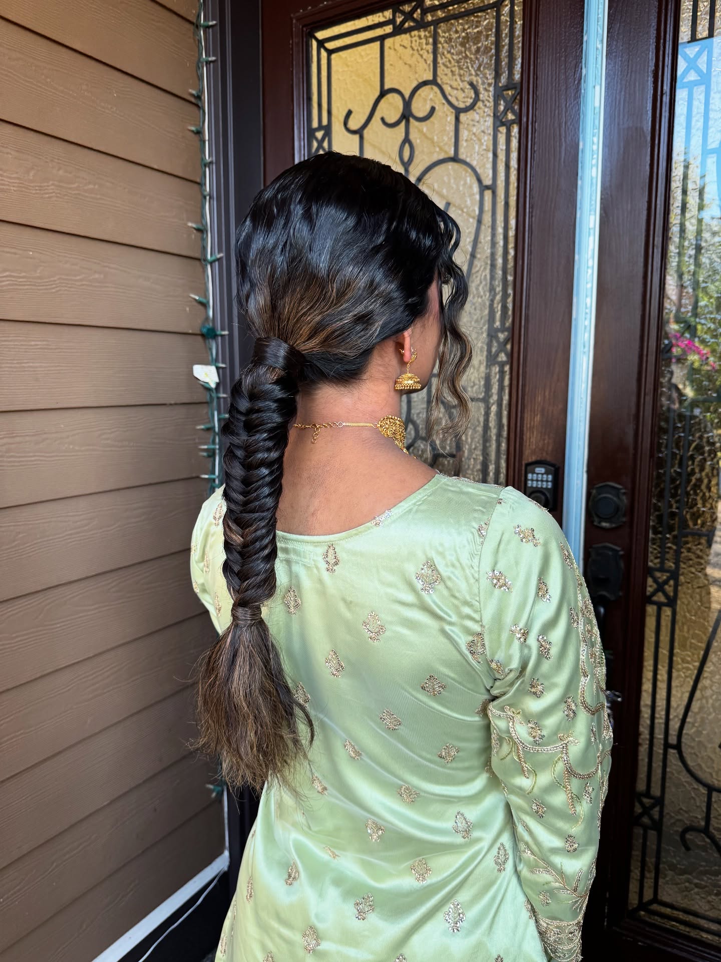 Textured Fishtail Braid with Elegant Wrap-Around Detail