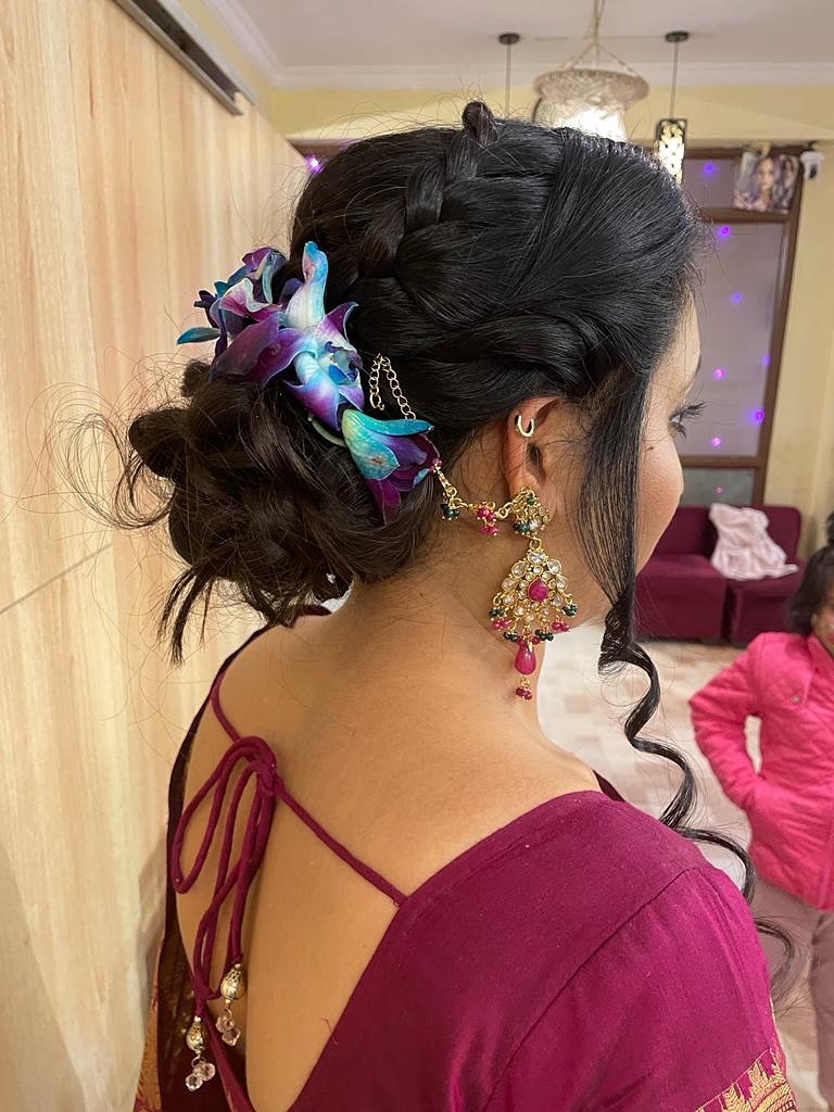 Braided Crown with Floral Side Bun