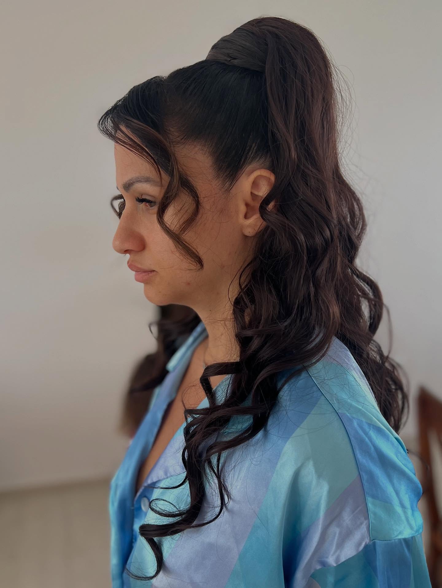 Chic Half-Updo with Silky Cascading Curls