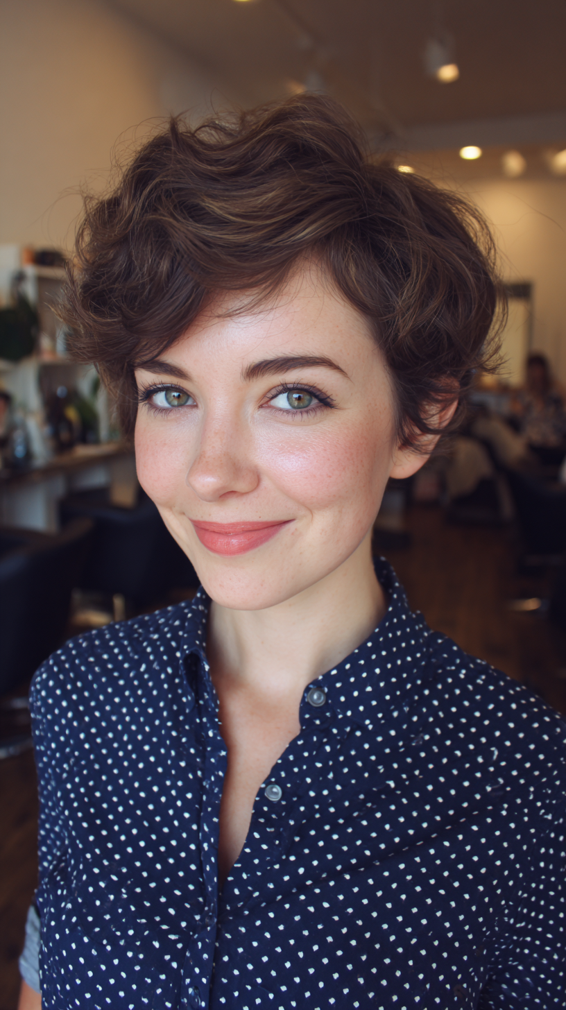 Chic Textured Curly Crop with Soft Layers