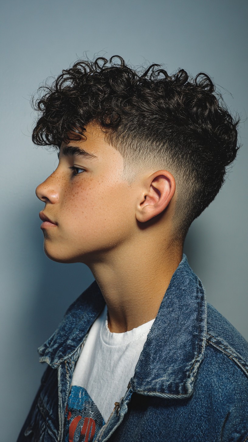 Dynamic Curly Taper with Natural Fade