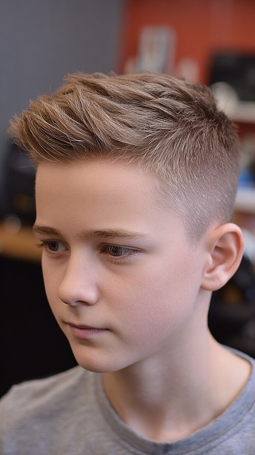 Refined Textured Quiff with Natural Fade